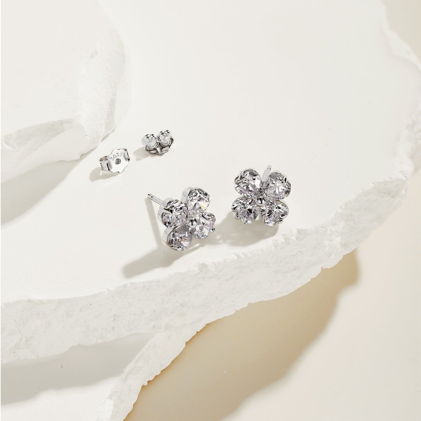 Silver Flower design earrings