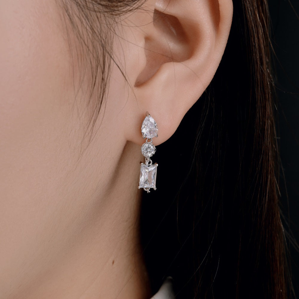 Earrings with Three charms