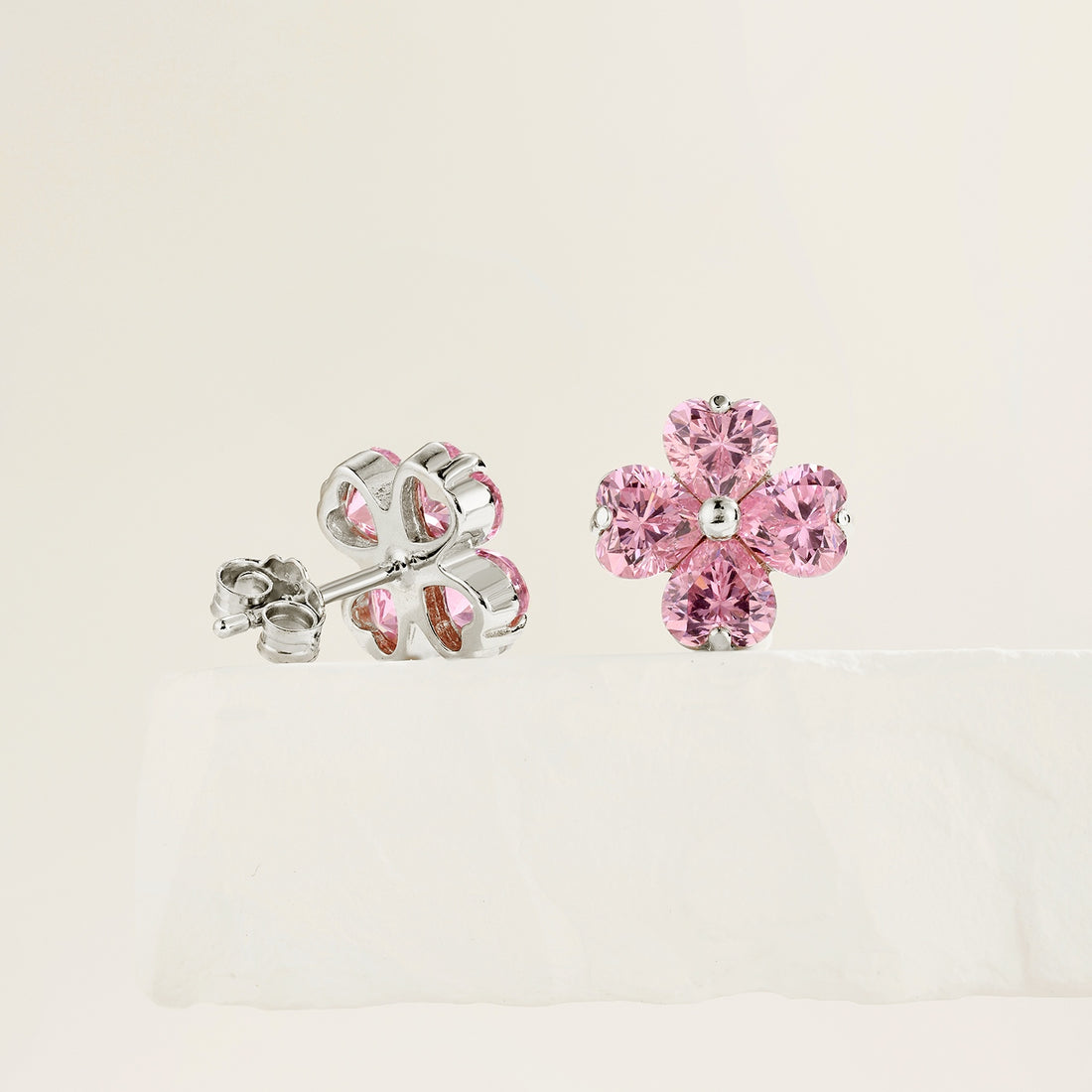 Pink Flower design earrings