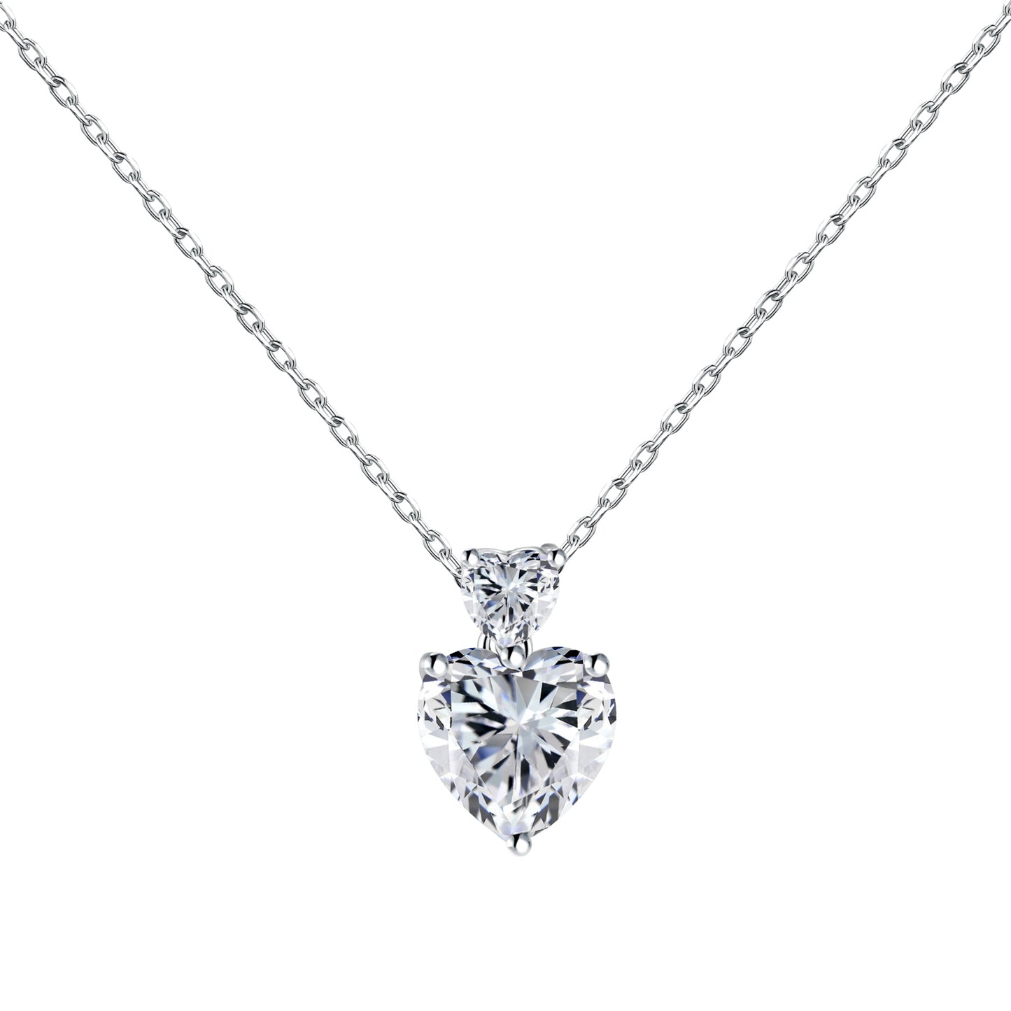 WHITE HEART SHAPED NECKLACE