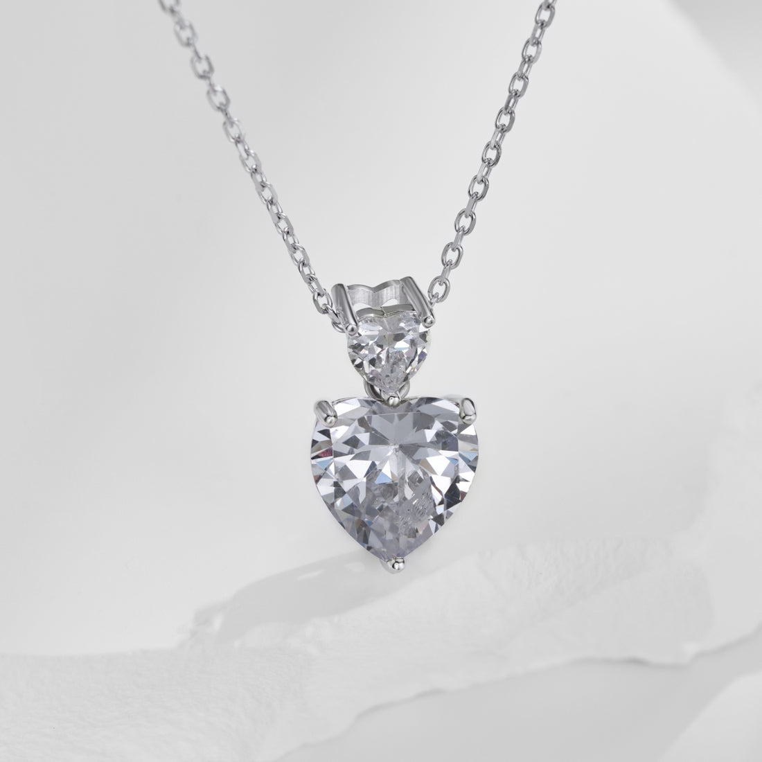 White Heart shaped necklace