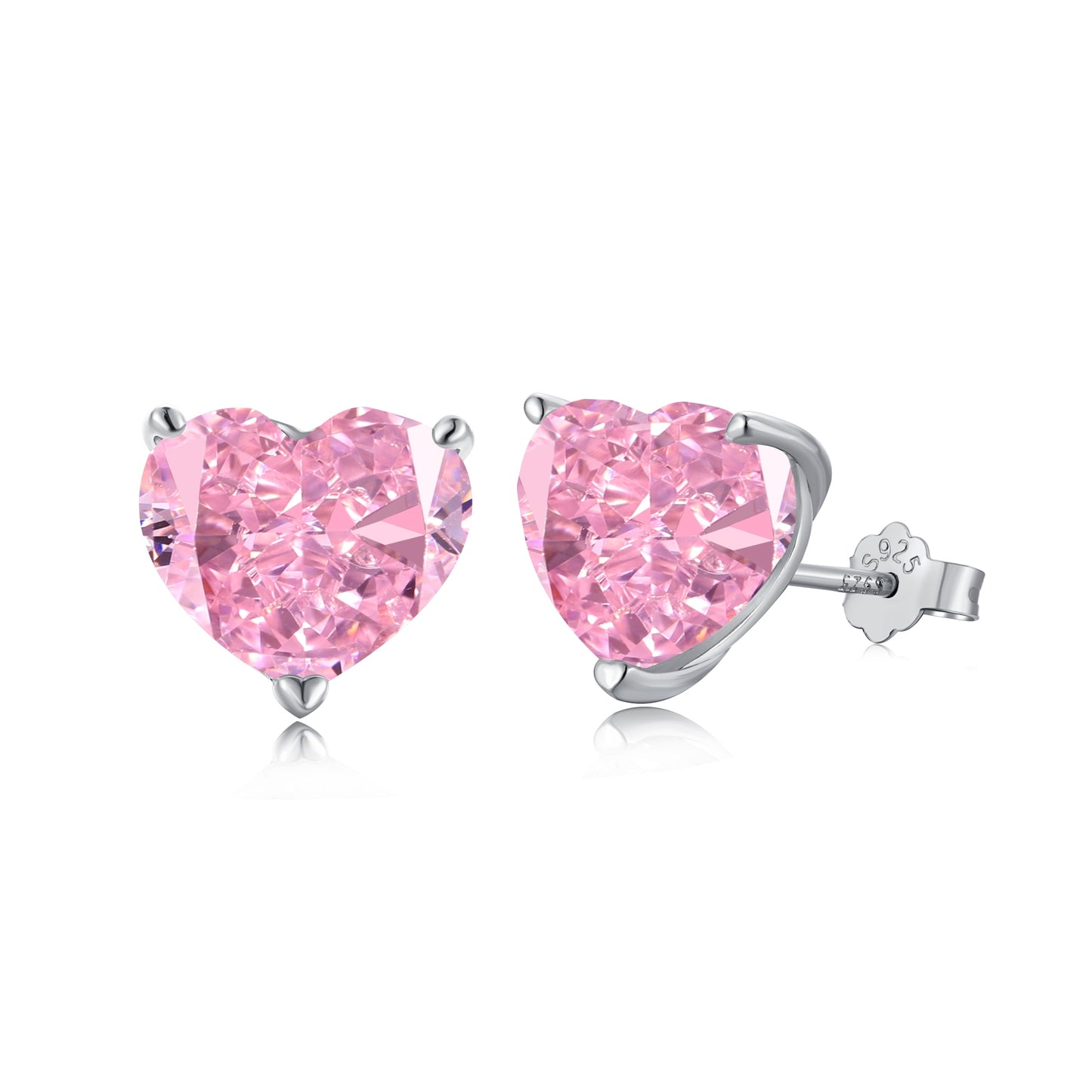 PINK HEART SHAPED EARRINGS