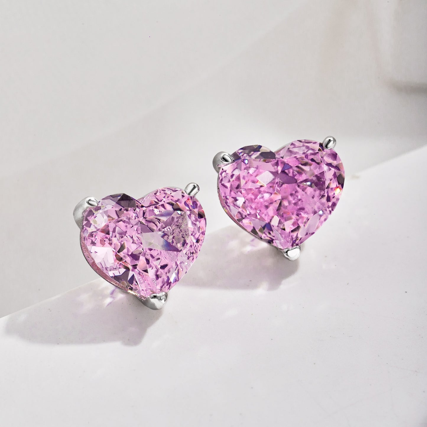 PINK HEART SHAPED EARRINGS