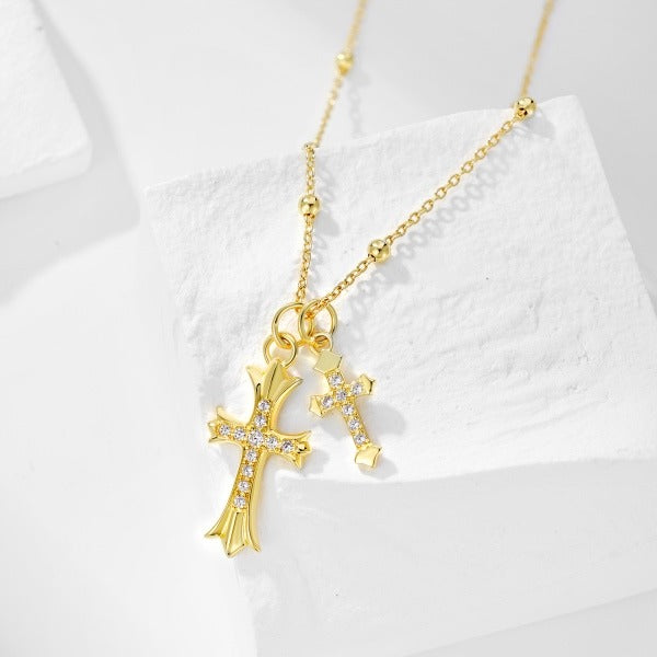 NECKLACE WITH TWO CROSSES