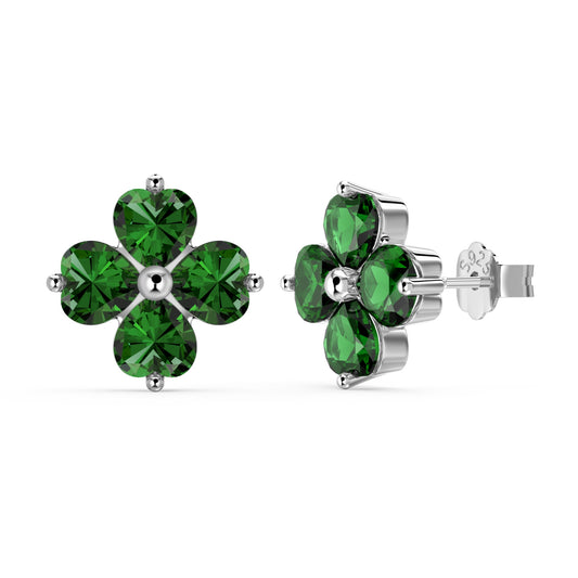 GREEN FLOWER DESIGN EARRINGS