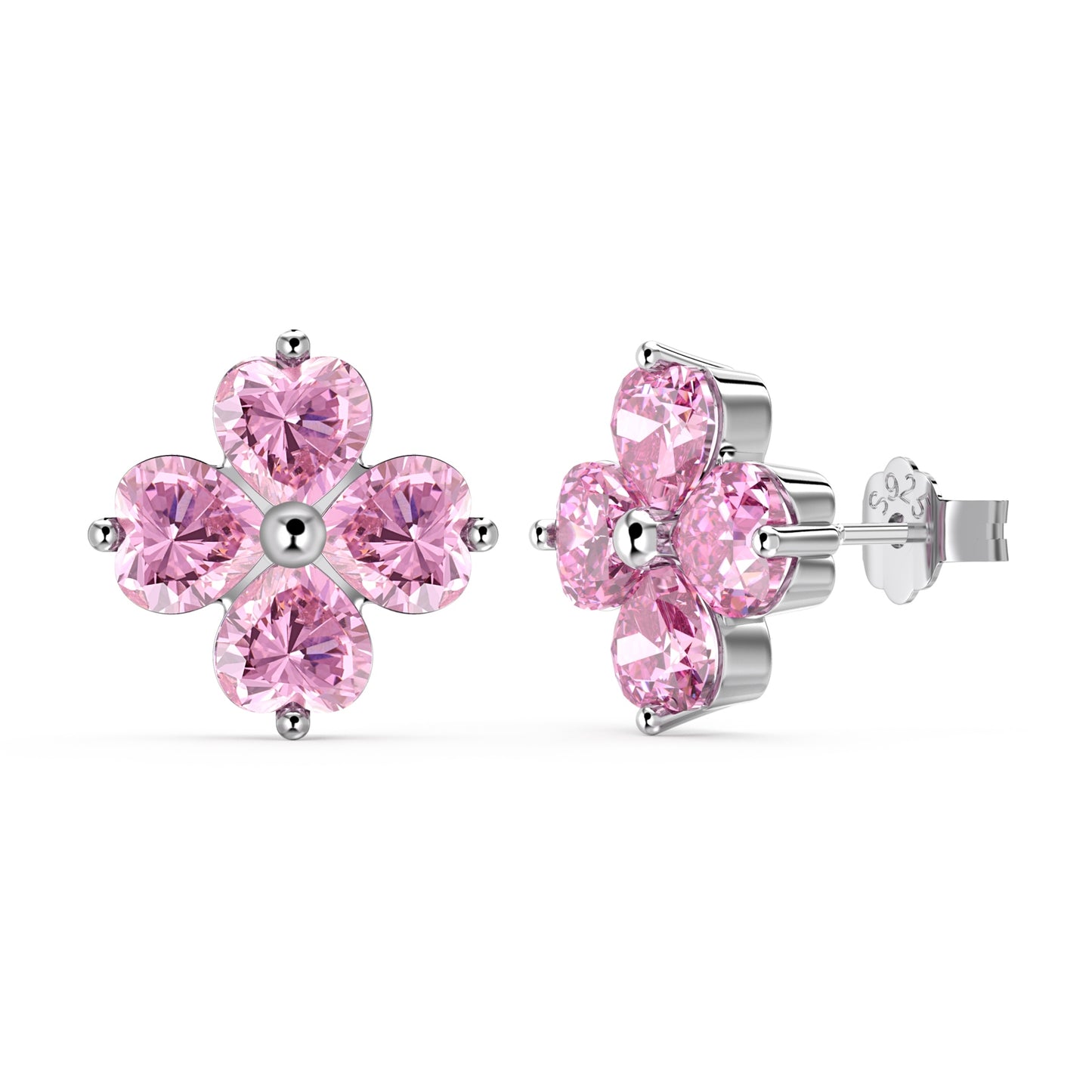 PINK FLOWER DESIGN EARRINGS