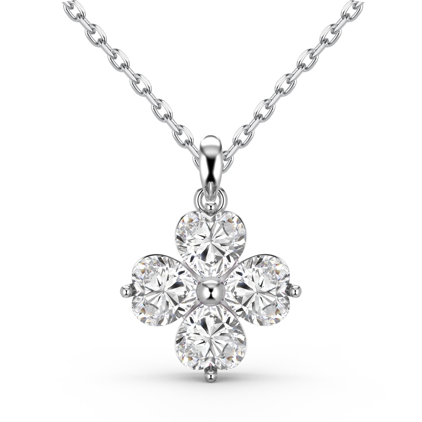 SILVER PLATED FLOWER DESIGN NECKLACE