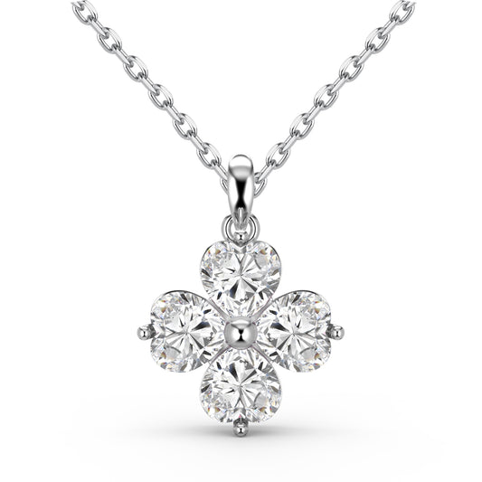 SILVER PLATED FLOWER DESIGN NECKLACE