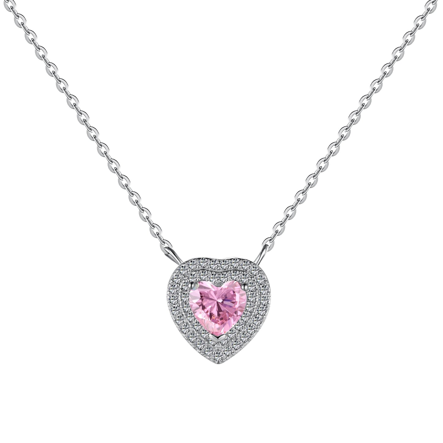 HEART DESIGN NECKLACE WITH DECORATIVE STONES.