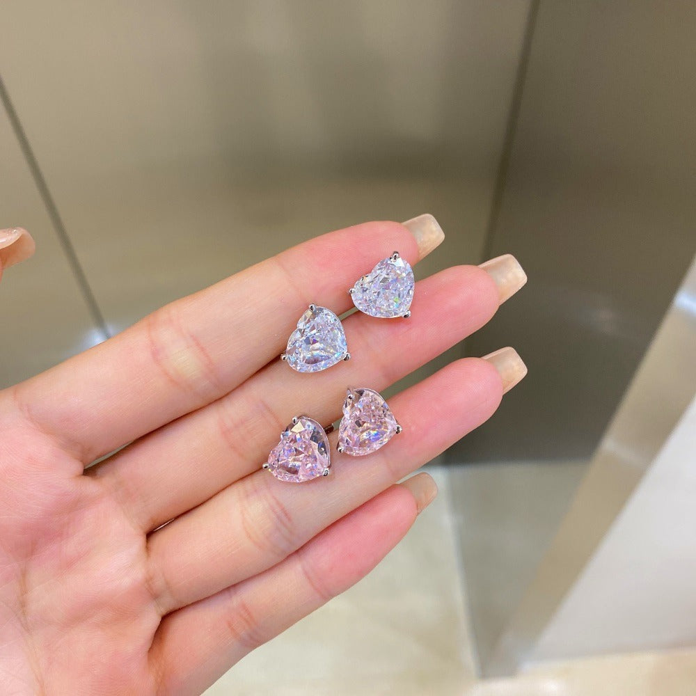 White Heart shaped earrings