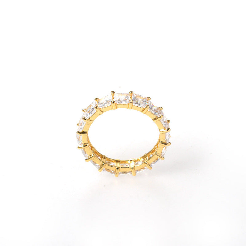 Timeless Ring with Gold Plating and Zirconia Stones