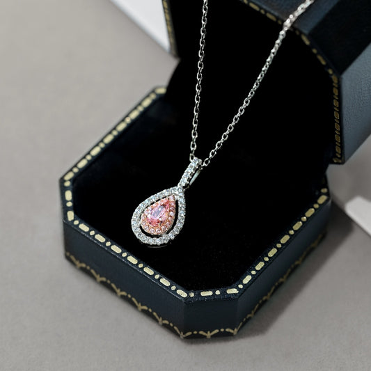 Pink Diamond Teardrop Pendant