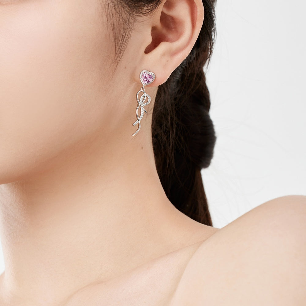 Splendor Heart Stone Earrings: Romance and Elegance